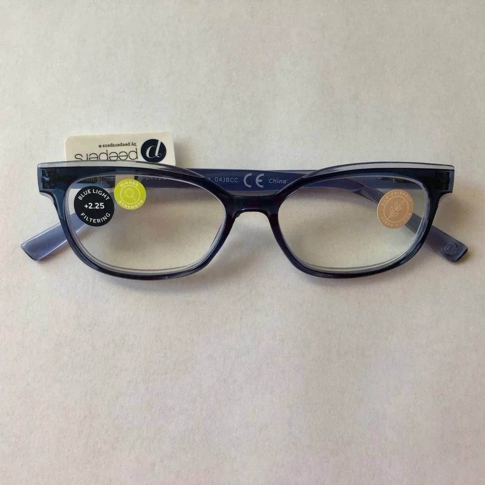 New Augusta Blue Peepers Reading‎ Glasses +2.25